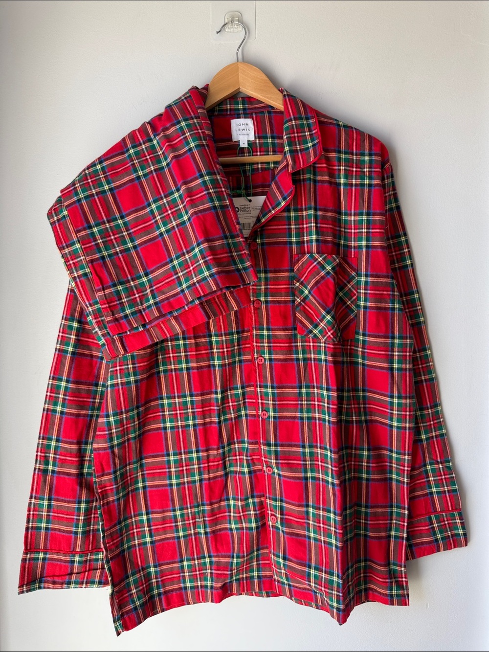 NWT John Lewis Plaid Pajama Set Medium